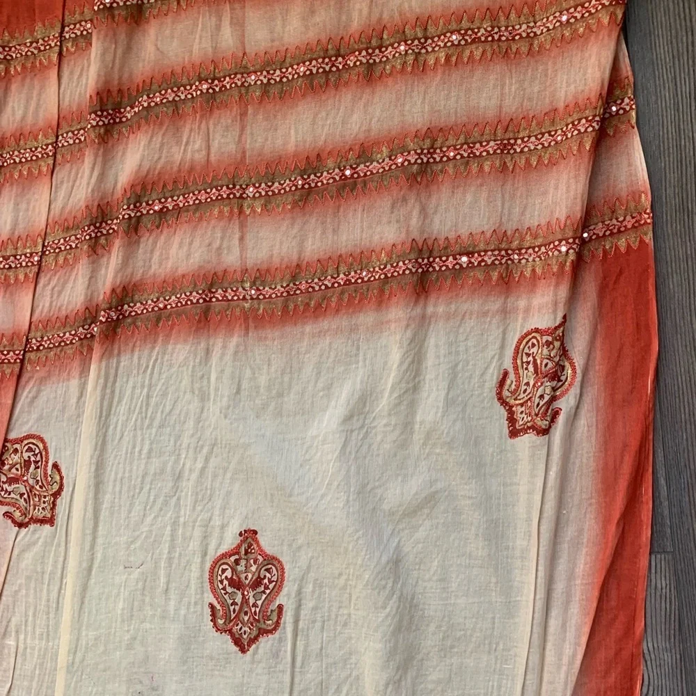 Orange and Cream Patterned scarf